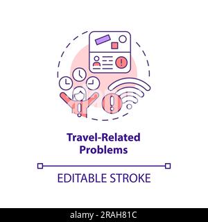 Travel related problems concept icon Stock Vector
