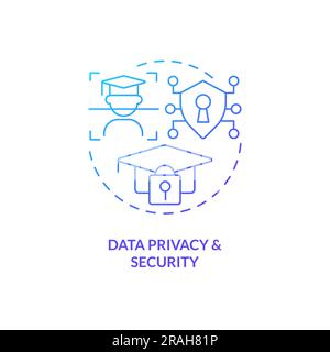 Data privacy and security in AI education concept icon Stock Vector