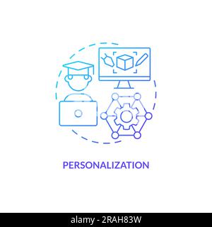 Personalization in AI education concept icon Stock Vector