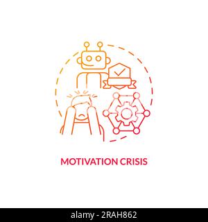 Motivation crisis gradient concept icon Stock Vector
