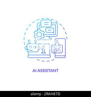 AI assistant gradient concept icon Stock Vector