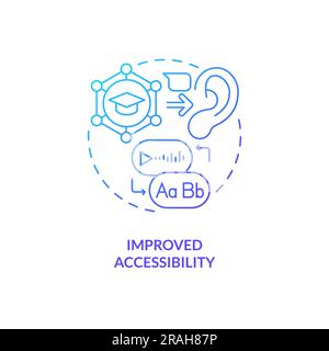 Improved accessibility in AI education concept icon Stock Vector