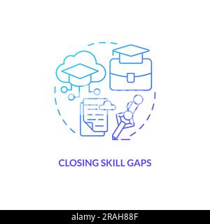 Closing skill gaps gradient concept icon Stock Vector