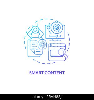 Smart content gradient concept icon Stock Vector