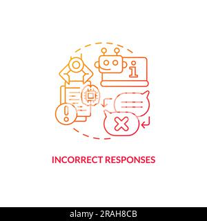 Incorrect responses gradient concept icon Stock Vector