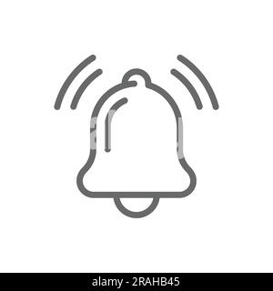 Bell ringing notification line icon. Outlined simple vector symbol. Stock Vector