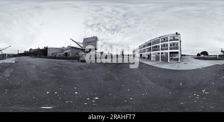 360 degree panoramic view of 360° Panorama, No. 2 Travelling Steam Crane, Cranes at Fitzroy Dock, the industrial heritage of Sydney Harbour, NSW, Australia