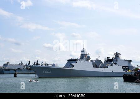 Den Helder, Netherlands. June 30, 2023. Navy ships during naval days in the port of Den Helder. High quality photo Stock Photo