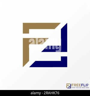 Logo design graphic concept creative abstract premium free vector stock letter FR or F font rectangular flip. Related to initial typography monogram Stock Vector