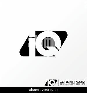 Logo design graphic concept creative premium free vector stock letter IQ or QI font negative space parallelogram. Related to typography initial tech Stock Vector