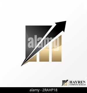 Logo design graphic concept creative abstract premium free vector stock arrow up and graph chart bar rectangular Related to business increase progress Stock Vector