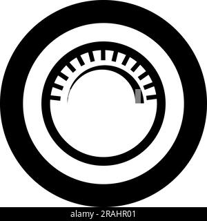 Knob regulation handle variation value regulating sign regulate level concept tuning button icon in circle round black color vector illustration Stock Vector