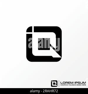 Logo design graphic concept creative premium free vector stock letter IQ or QI font negative space rectangular. Related to typography initial tech Stock Vector