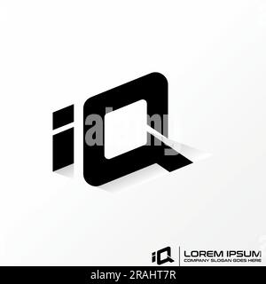 Logo design graphic concept creative abstract premium free vector stock letter IQ font 3D with shadow. Related to typography initial monogram tech Stock Vector