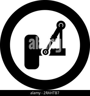 Suspension in the car icon in circle round black color vector illustration image solid outline style simple Stock Vector