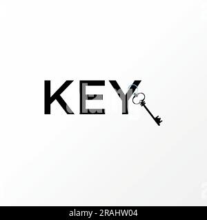 Logo design graphic concept creative abstract premium free vector stock letter word KEY font with hang symbol. Related to typography property estate Stock Vector