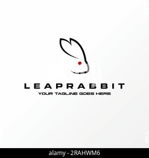 Logo design graphic concept creative abstract premium free vector stock head and ears young rabbit on line art. Related to animal active and sport Stock Vector