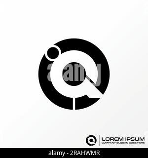 Logo design graphic concept creative abstract premium free vector stock letter IQ or QI font negative space circle. Related to typography initial tech Stock Vector