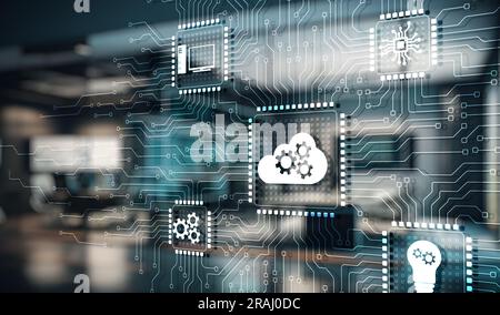 Cloud computing concept. Connect to cloud. Cloud computing icon. Stock Photo