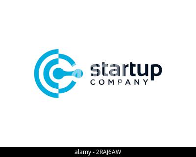 Letter C vector line logo design. Creative minimalism logotype icon symbol Stock Vector