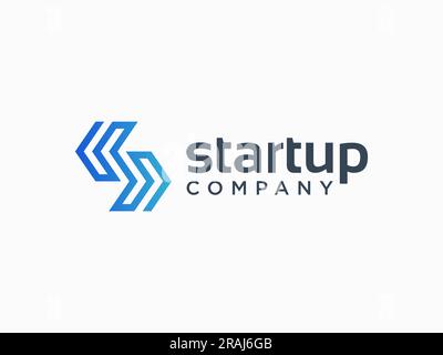 Arrow Logo. Arrow Out of Box Icon isolated on White Background. Usable for Business and Technology Logos. Flat Vector Logo Design Template Element Stock Vector