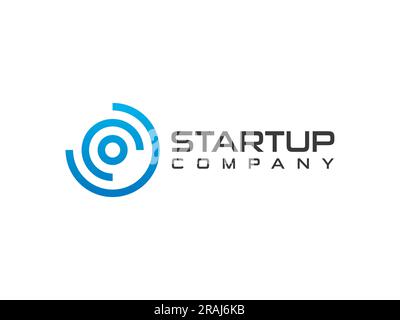 Lines in Circle Form . Spiral Vector Illustration .Technology round Logo . Design element . Abstract Geometric shape Stock Vector