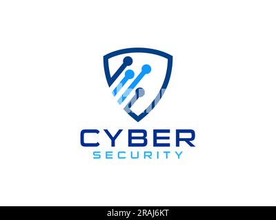 security logo technology for your company, shield logo for security data. Stock Vector