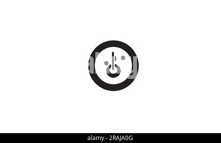 Music logo black simple flat icon on white background Stock Vector