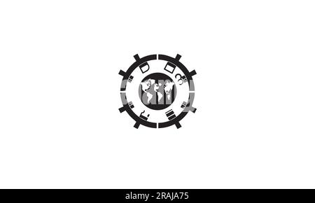 Geography logo black simple flat icon on white background Stock Vector