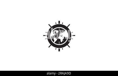 Geography logo black simple flat icon on white background Stock Vector