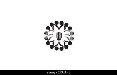 Diversity logo design black simple flat icon on white background Stock Vector