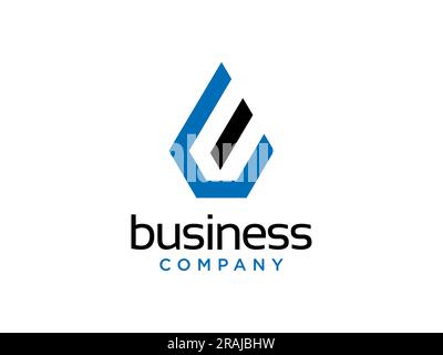 Initial letters E logo template design in rounded shape. Logo icon design template elements. Monogram. Linear logo Stock Vector
