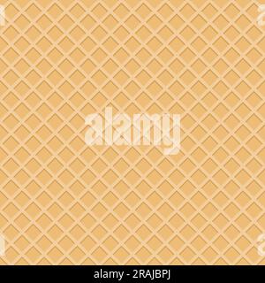 Wafer seamless pattern. Flat wafer texture pattern, perfect for ice cream shop decoration and sweet bacgrounds. Square repeat pattern design. Vector i Stock Vector