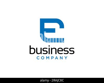 Initial letters E logo template design in rounded shape. Logo icon design template elements. Monogram. Linear logo Stock Vector