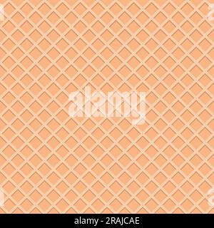 Wafer seamless pattern. Flat wafer texture pattern, perfect for ice cream shop decoration and sweet bacgrounds. Square repeat pattern design. Vector i Stock Vector