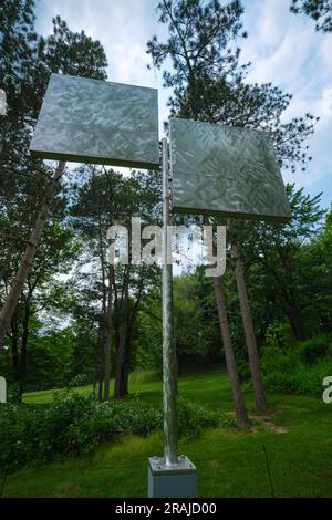 Two Open Rectangles George Rickey Outside The George Rickey sculpture titled Two Rectangles, Vertical Gyratory Up ...