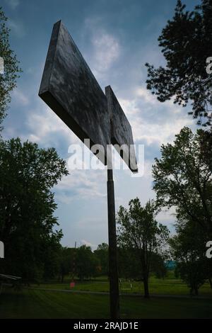 Two Open Rectangles George Rickey Outside The George Rickey sculpture titled Two Rectangles, Vertical Gyratory Up ...