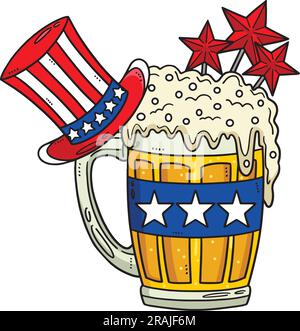 Beer Mug with a Top Hat Cartoon Colored Clipart  Stock Vector