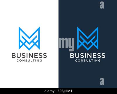 Letter M line logo design. Linear creative minimal monogram symbol. Universal elegant vector sign design. Premium business logotype. Graphic alphabet Stock Vector