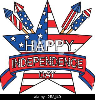 Happy 4th of July Cartoon Colored Clipart Stock Vector Image & Art - Alamy