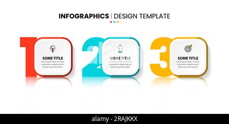 Infographic template with icons and 3 options or steps. Can be used for workflow layout, diagram, banner, webdesign. Vector illustration Stock Vector