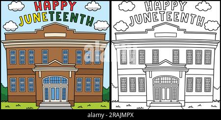 Happy Juneteenth Coloring Page Illustration Stock Vector