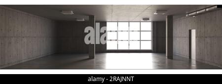 large spacious industrial premises, 3D illustration, cg render Stock Photo