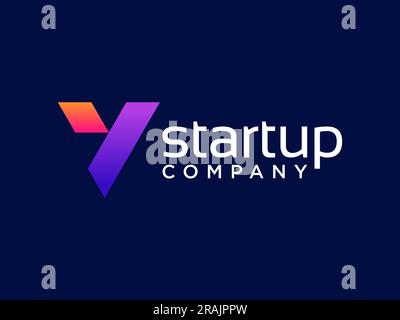 Modern Abstract Simple Letter Y Shape Logo Design Template Stock Vector