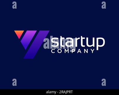 Modern Abstract Simple Letter Y Shape Logo Design Template Stock Vector