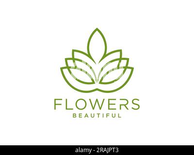 Abstract elegant tree leaf flower logo icon vector design. Universal creative premium symbol. Graceful jewel boutique vector sign Stock Vector