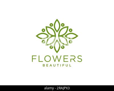 Abstract elegant tree leaf flower logo icon vector design. Universal creative premium symbol. Graceful jewel boutique vector sign Stock Vector