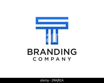 T letter logo design on white background. TT monogram initials letter logo concept. T icon design Stock Vector