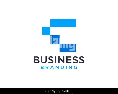 Letter C Negative Space Logo Design Template. Stock Vector