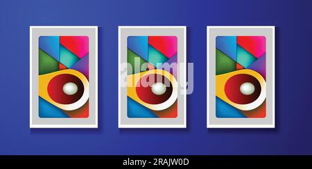 Wall Art with frame gradient color wall art vector art illustration Stock Vector